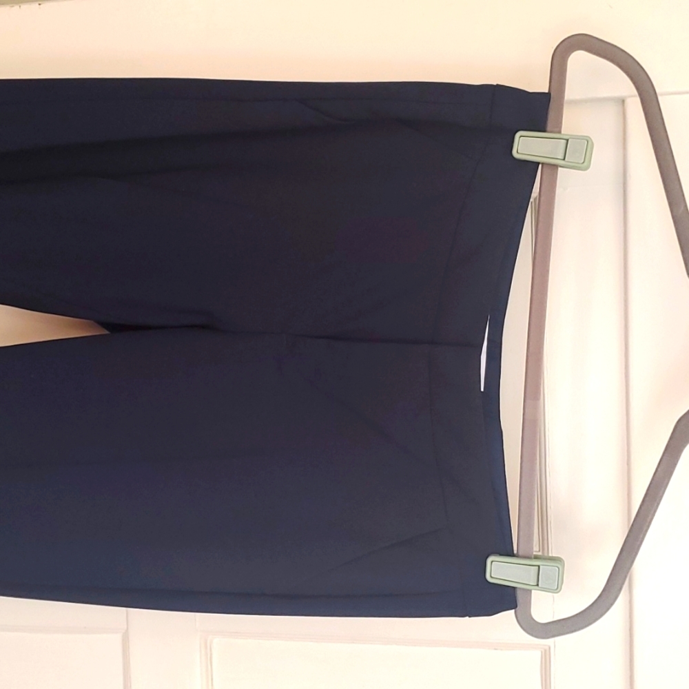 Everlane navy blue wool straight leg trouser size 4. Very flattering!